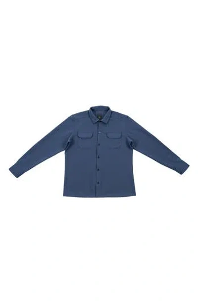Burnside Textured Jacquard Shirt Jacket In Blue