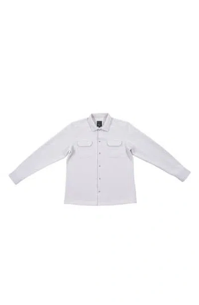 Burnside Textured Jacquard Shirt Jacket In White