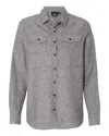 Burnside Yarn Dye Flannel Button-up Shirt In Grey