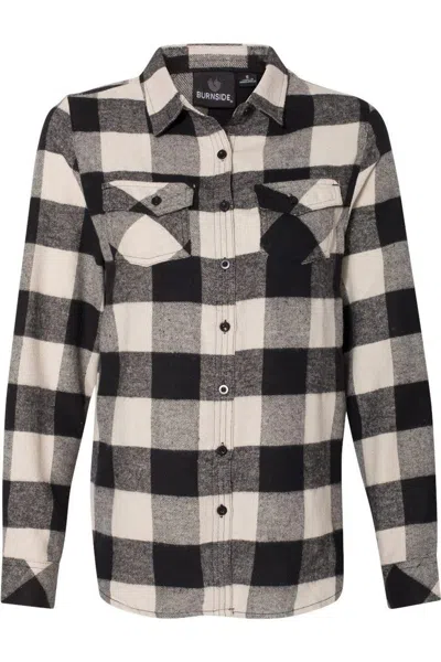 Burnside Women´s Yarn-dyed Long Sleeve Flannel Shirt In Gray