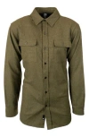 Burnside Yarn Dye Flannel Button-up Shirt In Army