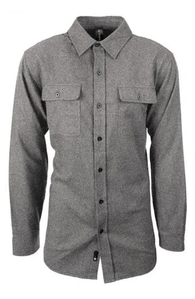 Burnside Yarn Dye Flannel Button-up Shirt In Heather Grey