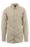 Burnside Yarn Dye Flannel Button-up Shirt In Stone