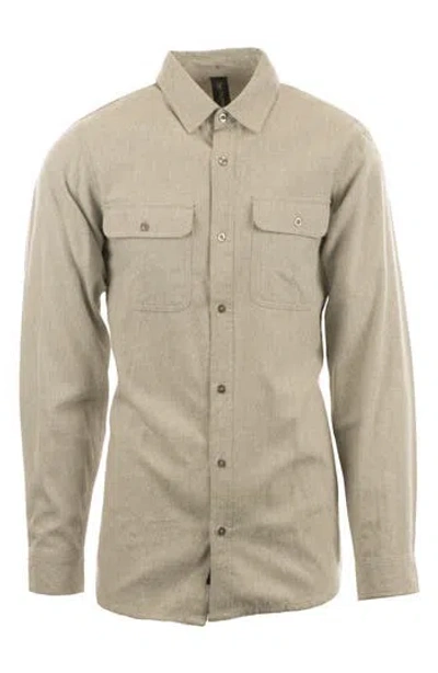 Burnside Yarn Dye Flannel Button-up Shirt In Stone