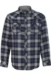 Burnside Yarn-dyed Long Sleeve Flannel Shirt In Blue