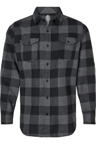 Burnside Yarn-dyed Long Sleeve Flannel Shirt In Grey