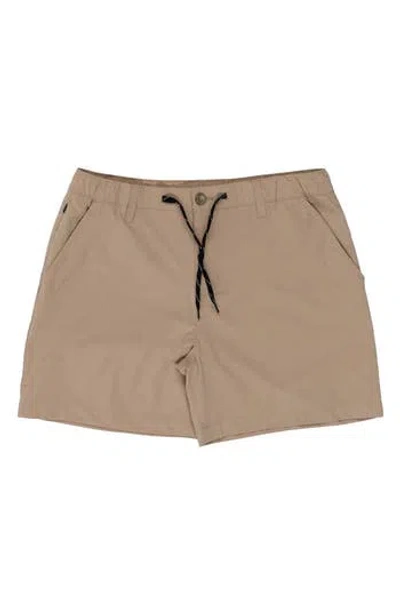 Burnside Zip Front Elastic Waist Performance Shorts In Brown