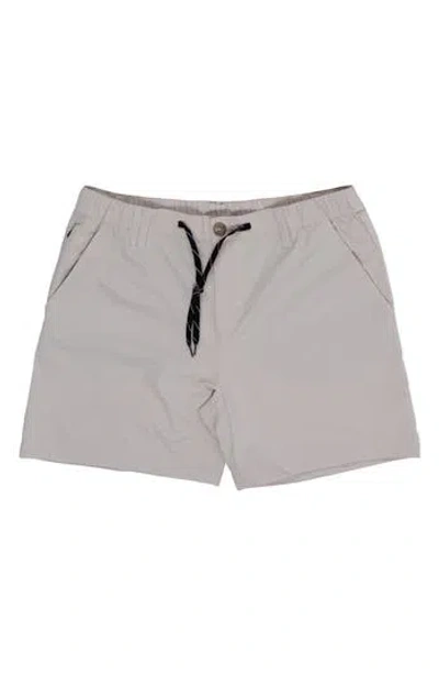 Burnside Zip Front Elastic Waist Performance Shorts In Gray