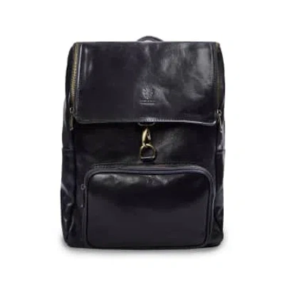 Burrows And Hare Leather Backpack In Blue