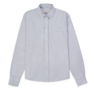 Burrows And Hare Men's Blue Oxford Button-down Shirt - Stripe