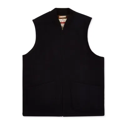 Burrows And Hare Men's Blue Wool Gilet - Navy