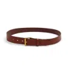 BURROWS AND HARE MEN'S BRIDLE LEATHER BELT - BROWN