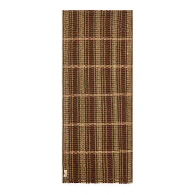 BURROWS AND HARE MEN'S CASHMERE & MERINO WOOL SCARF - STITCHED BROWN