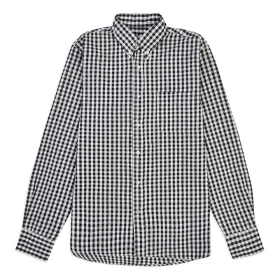 Burrows And Hare Men's Gingham Button Down Shirt - Black