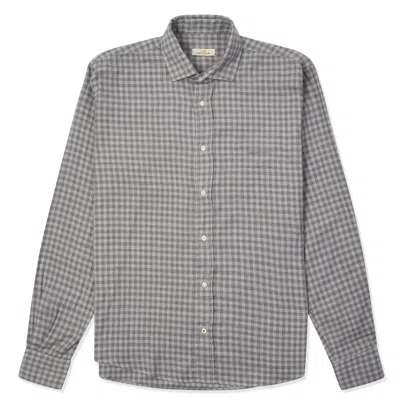 Burrows And Hare Men's Gingham Shirt - Grey In Gray