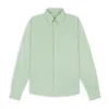 BURROWS AND HARE MEN'S GREEN BUTTON-DOWN BABY CORD SHIRT - MINT