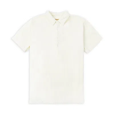Burrows And Hare Men's Neutrals Pop Over Short Sleeve Morton Shirt  - Cream In White