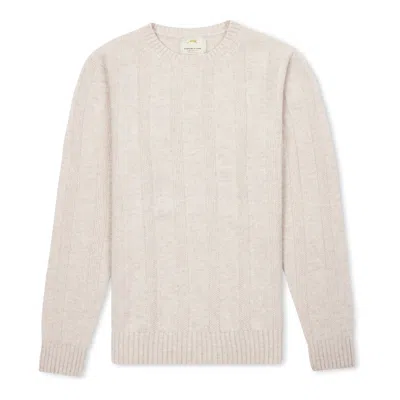 Burrows And Hare Men's Neutrals Seed Stitch Jumper - Wheat