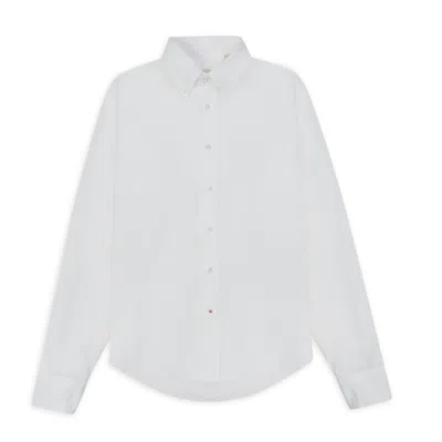 Burrows And Hare Oxford Button-down Shirt In White