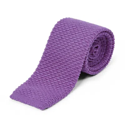 Burrows And Hare Men's Pink / Purple Wool Knitted Tie - Purple In Gold