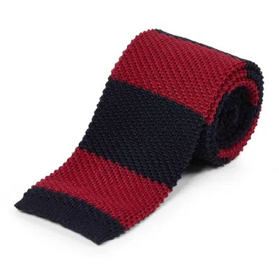Burrows And Hare Knitted Tie In Black/red