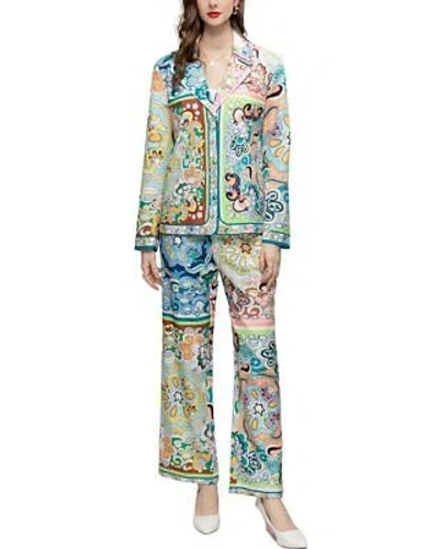 Pre-owned Burryco 2pc Blazer & Pant Set Women's 6 In Multicolor