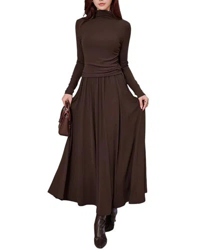 Burryco 2pc Polo Shirt & Skirt Set In Brown
