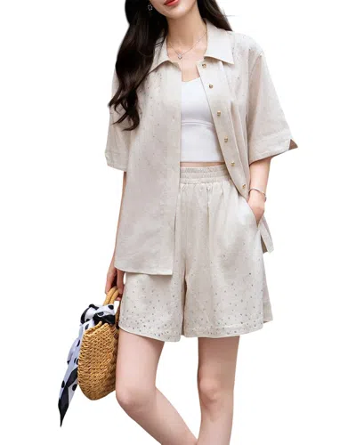 Burryco 2pc Shirt & Short Set In Neutral