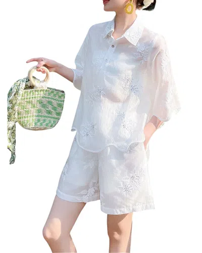 Burryco 2pc Shirt & Short Set In White