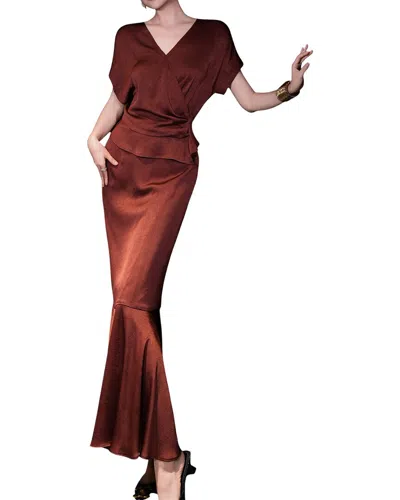 Burryco 2pc Top & Skirt Set In Brown