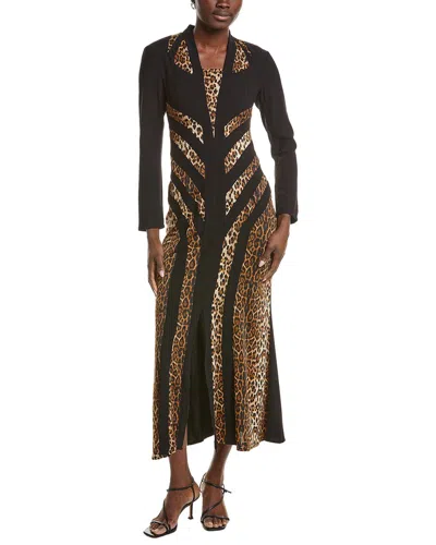 Burryco Black Embellished Maxi Dress In Transparent