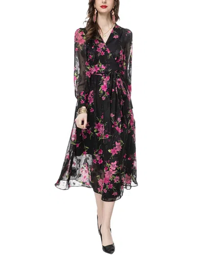 Burryco Black Midi Dress In Multi