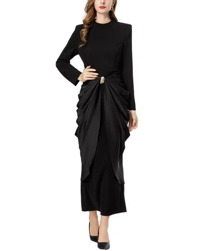 Burryco Black Solid Maxi Dress