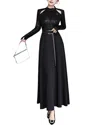 Burryco Black Solid Maxi Dress In Black