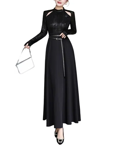 BURRYCO BURRYCO BLACK SOLID MAXI DRESS