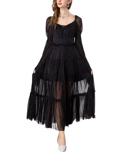 Burryco Black Solid Maxi Dress