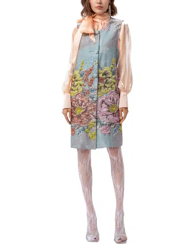 Burryco Blue Printed Mini Dress In Multi