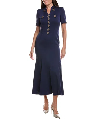 BURRYCO BLUE SOLID MAXI DRESS