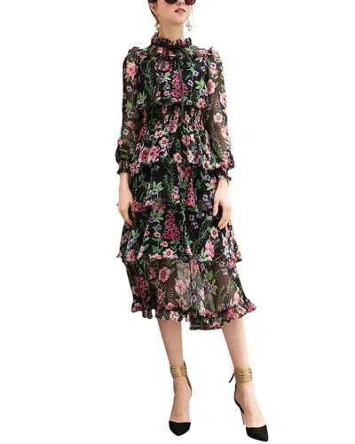 Burryco Brc By  Midi Dress In Black