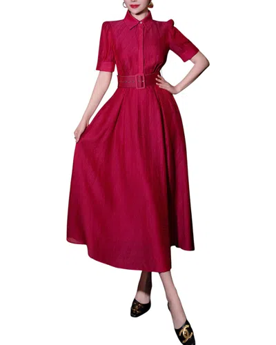 Burryco Brc By  Midi Dress In Burgundy