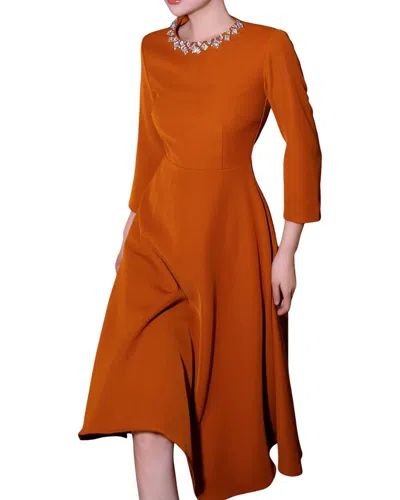 Burryco Brc By  Midi Dress In Orange