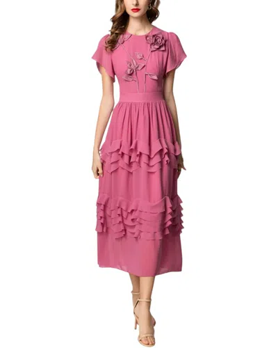 Burryco Brc By  Midi Dress In Pink