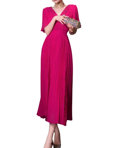 Burryco Brc By  Midi Dress In Rose Red