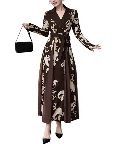 Burryco Brown Embellished Maxi Dress In Black