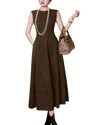 Burryco Brown Solid Maxi Dress In Brown