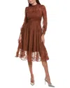 Burryco Brown Solid Midi Dress In Brown