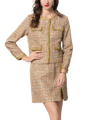 Burryco Cardigan & Skirt Set In Green