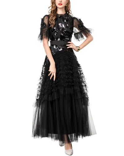 Burryco Embellished Maxi Dress In Black