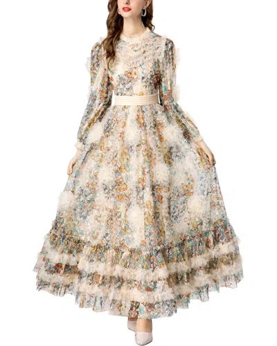 Burryco Embellished Maxi Dress In Burgundy