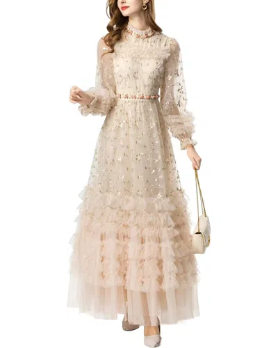 Burryco Embellished Maxi Dress In Burgundy